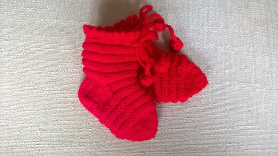 red baby socks