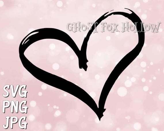 Download Wedding Love Brushed Heart Open Heart Svg Cute | Etsy