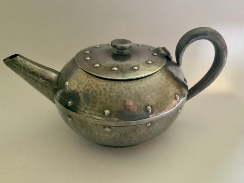 Arts & Crafts Hammered Pewter Tea Set. Etsy