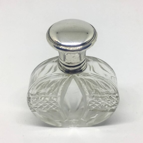 Vintage Ladies Edwardian cut glass Antique VICTORIAN LADY Glass BOTTLE