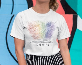 Lezbrarian Lesbian Librarian LGBTQ Tee, T-Shirt, Library Science, Gay Librarian