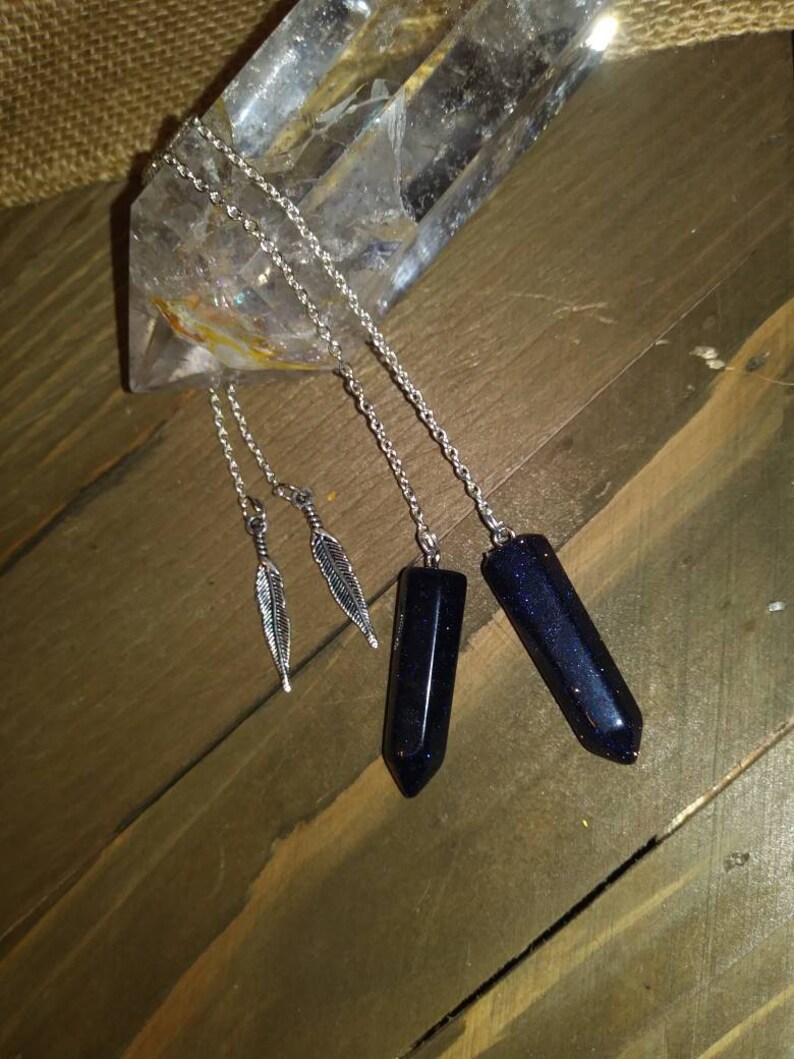Blue Goldstone Pillar Pendulum