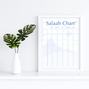 Grafico Salaah mensile dell'aereo di carta stampabile digitale