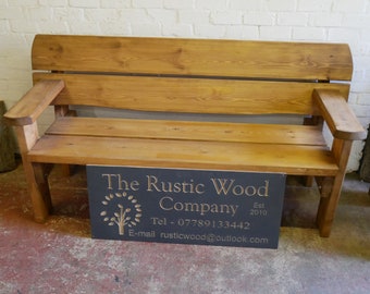 Quality well made garden bench rustic  heavy duty rustic built to last fully assemled