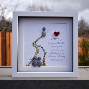 Personalised Angel Pebble Art - Bereavement Remembrance Gift, Personalized Picture