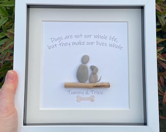 Personalised Dog Pebble Art Memorial - Unique Pet Keepsake, Personalized Picture