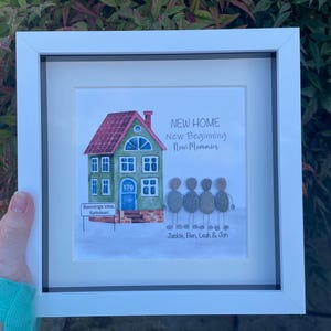 Personalised New Home Pebble Picture, Housewarming Gift, First Home Gift, New House Gift, Moving House Gift, Pebble Art Gift, Stone Art