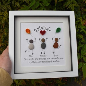 Personalised Friends Pebble Picture, Gift for Friend, Gift for Bestie, Friends Pebble Art, Present for Friend