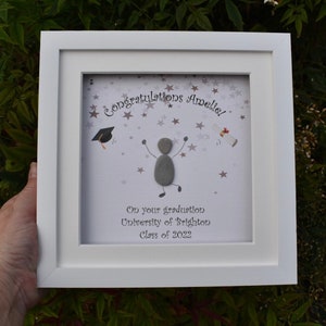 Personalised Graduation Gift, Pebble Art Graduation Gift, Unique Graduation Gift