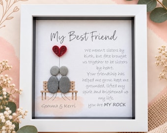 My Best Friend Personalised Pebble Art Gift, My Rock, Friendship Quote, Gift for Special Friend
