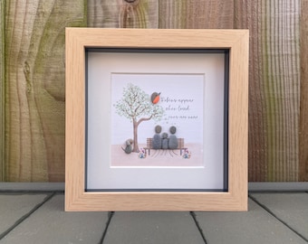 Robins Appear When Loved Ones Are Near, Personalised Memorial Pebble Picture, Bereavement Gift, Remembrance Pebble Art, In Sympathy Gift