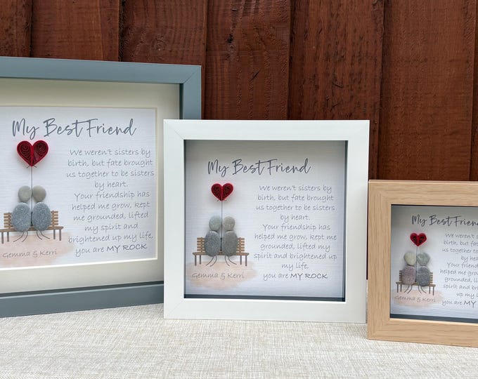 My Best Friend Personalised Pebble Art Gift, My Rock, Friendship Quote, Gift for Special Friend