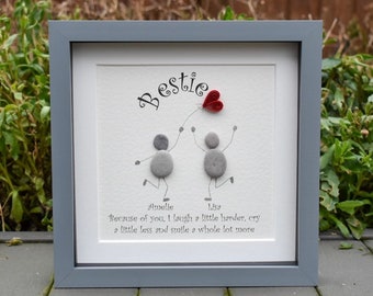 Personalised Best Friend Pebble Picture, Bestie Birthday Present, Christmas Gift, For Her, For Him, Friendship Gift