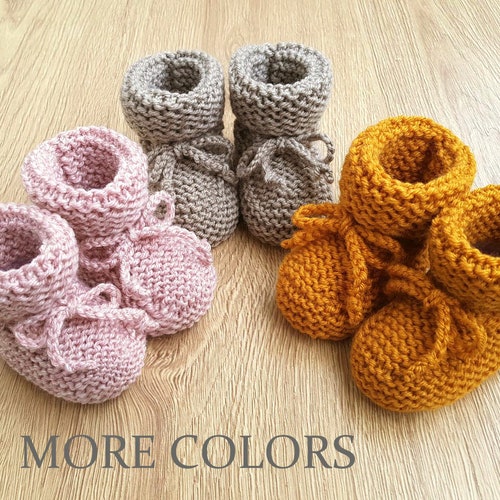 Knitted Baby Booties Cuff Booties Newborn Socks Warm Baby Etsy