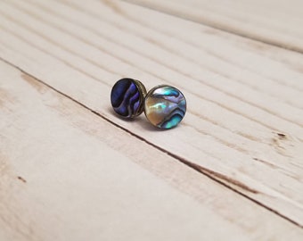 Abalone Shell Round Post Earrings | Shell Jewelry | Abalone Jewelry | Abalone Earrings | Shell Earrings | Multicolored Shell Jewelry