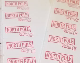 North Pole Express Sticker Labels | North Pole Stickers | Christmas Stickers | Gift Stickers | From The Elves | Sheet of 10
