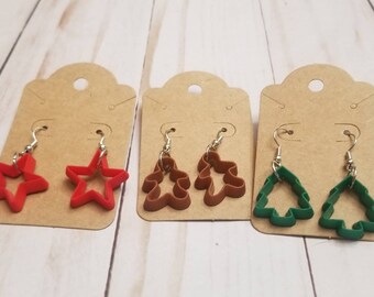 Christmas Cookie Cutter Earrings | Holiday Accessories | Christmas Baking | Christmas Jewelry | Holiday Earrings | Festive Jewelry