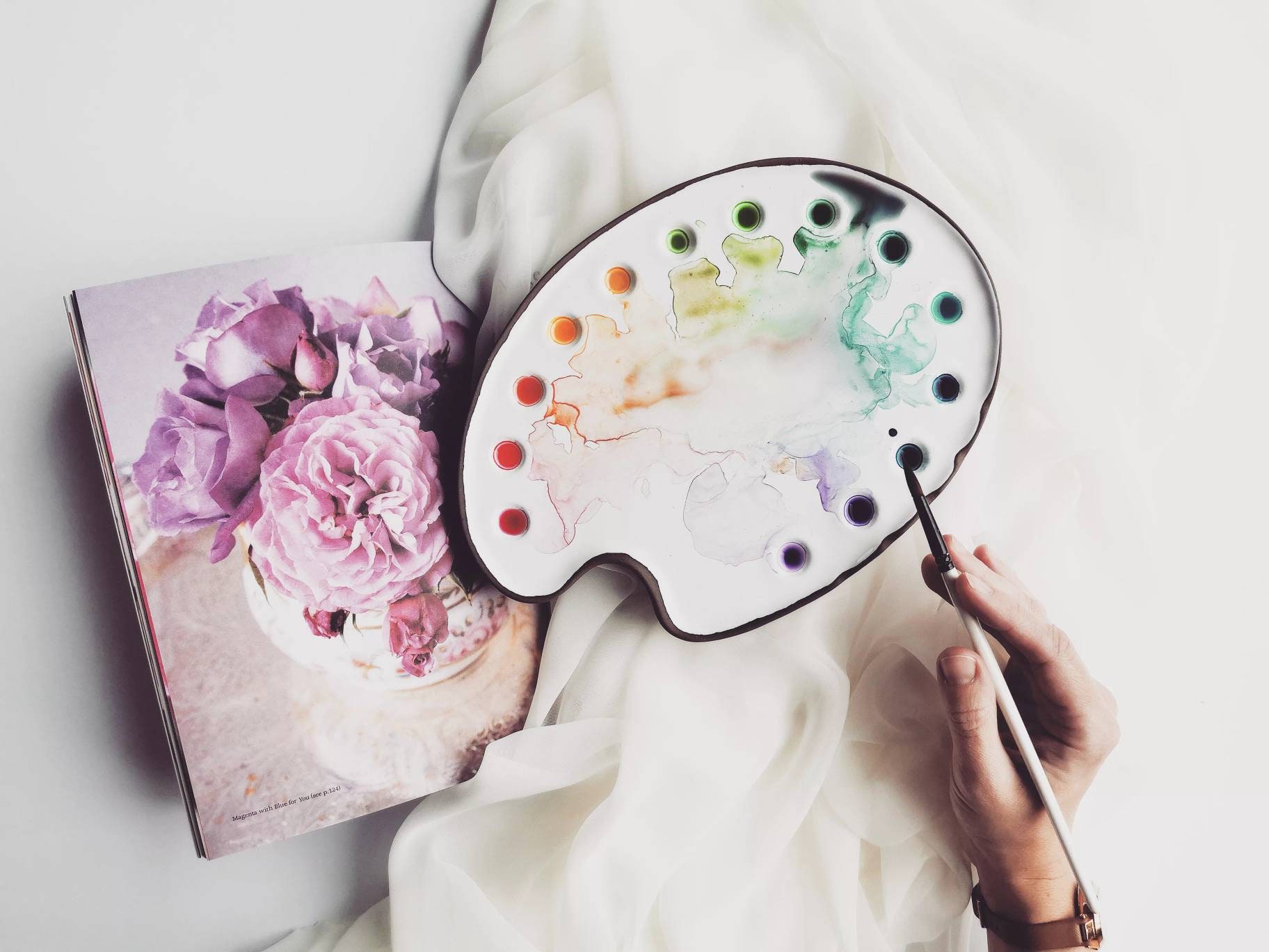 Runde Keramik-Farbpalette Mit 17 Mulden – Ideal Für Aquarell, Acryl & Öl – Leicht Zu Reinigen
