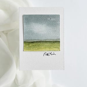 N°7. Carte originale de peinture à l'aquarelle. Personnalisez-le avec le texte de votre choix. Mini-art. Cadeau. Carte de voeux. Carte postale. 2,9 x 4,1 pouces