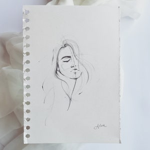 Disegno originale a matita di grafite su carta "MOMENTO DI TENEREZZA". Schizzo, Illustrazione, Arte, Regalo, 6'' x 8,4''