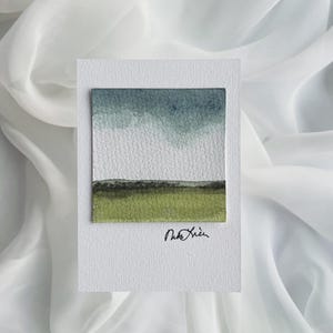 No4。オリジナル水彩画カード。お好みのテキストでパーソナライズ。ミニアート。ギフト。グリーティングカード。ポストカード。2.9 x 4.1インチ