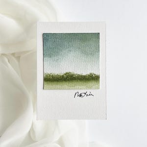 Non6. Carte originale de peinture à l'aquarelle. Personnalisez-le avec le texte de votre choix. Mini-art. Cadeau. Carte de voeux. Carte postale. 2,9 x 4,1 pouces