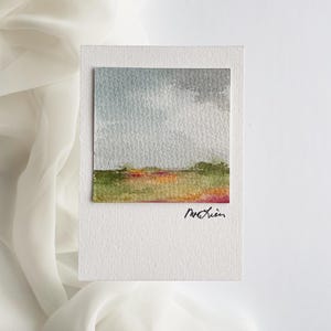 N°15. Carte originale de peinture à l'aquarelle. Personnalisez-le avec le texte de votre choix. Mini-art. Cadeau. Carte de voeux. Carte postale. 2,9 x 4,1 pouces