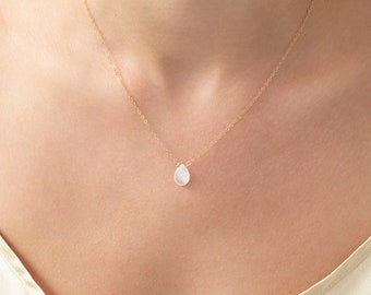Gold Moonstone Necklace, June Birthstone, Rainbow Moonstone Necklace, Dainty Moonstone, Bridesmaid Gifts