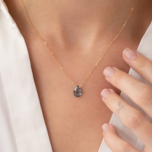 London Blue Topaz Necklace, Gemstone Necklace, December Birthstone