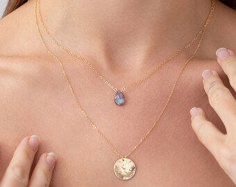 Labradorite Necklace, Labradorite Layering necklace, Teardrop Gemstone Necklace, Healing Necklace