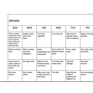 Healthy Eating Calendar 365 Ideas for Healthy Eating