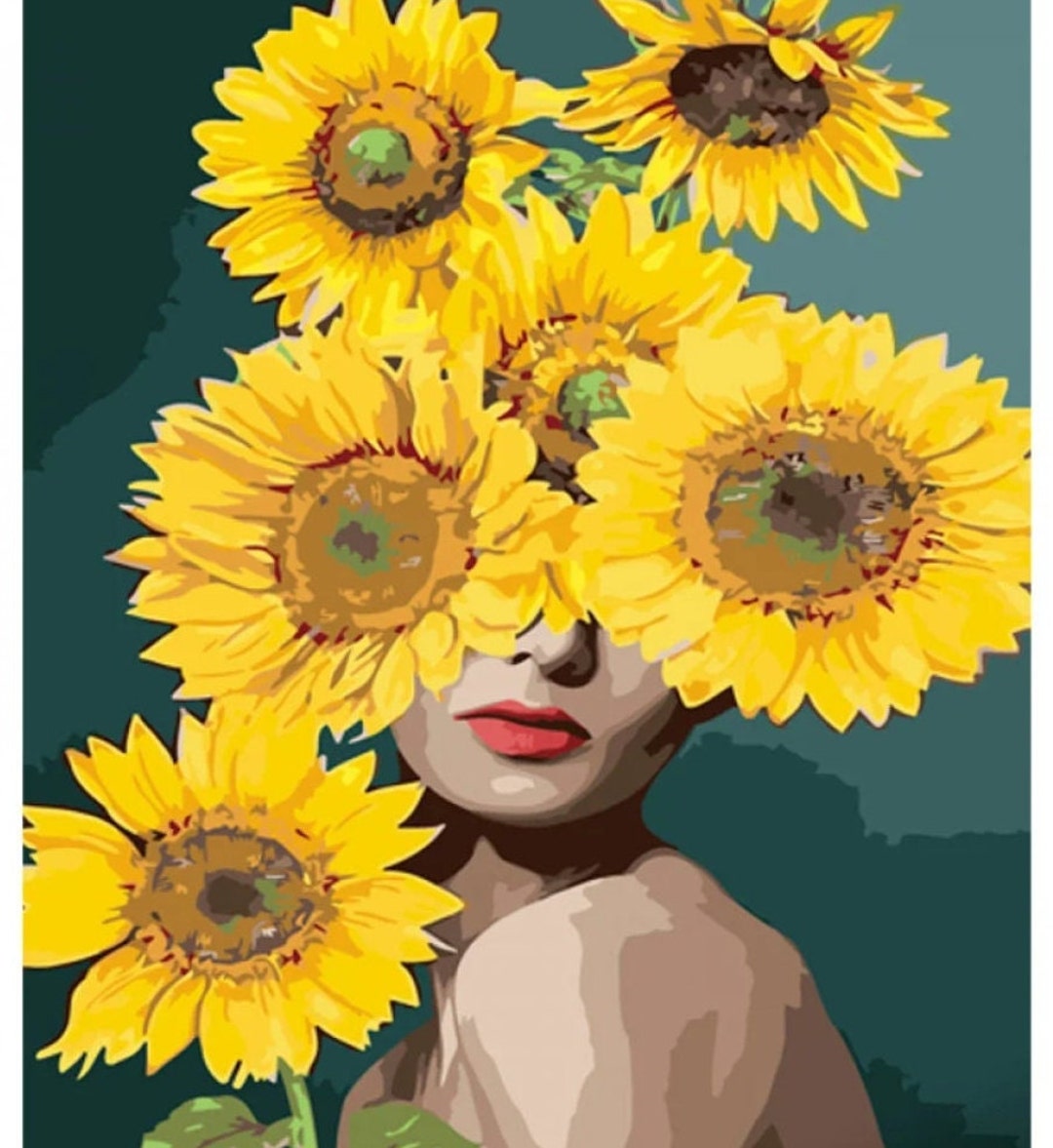 Painting by Numbers Sunflowers in the Head Diy Painting on Etsy