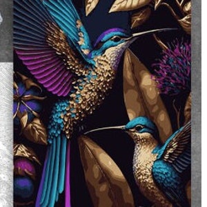 Hummingbird - Painting by numbers, DiY Painting on Canvas, paint by numbers kit for adult