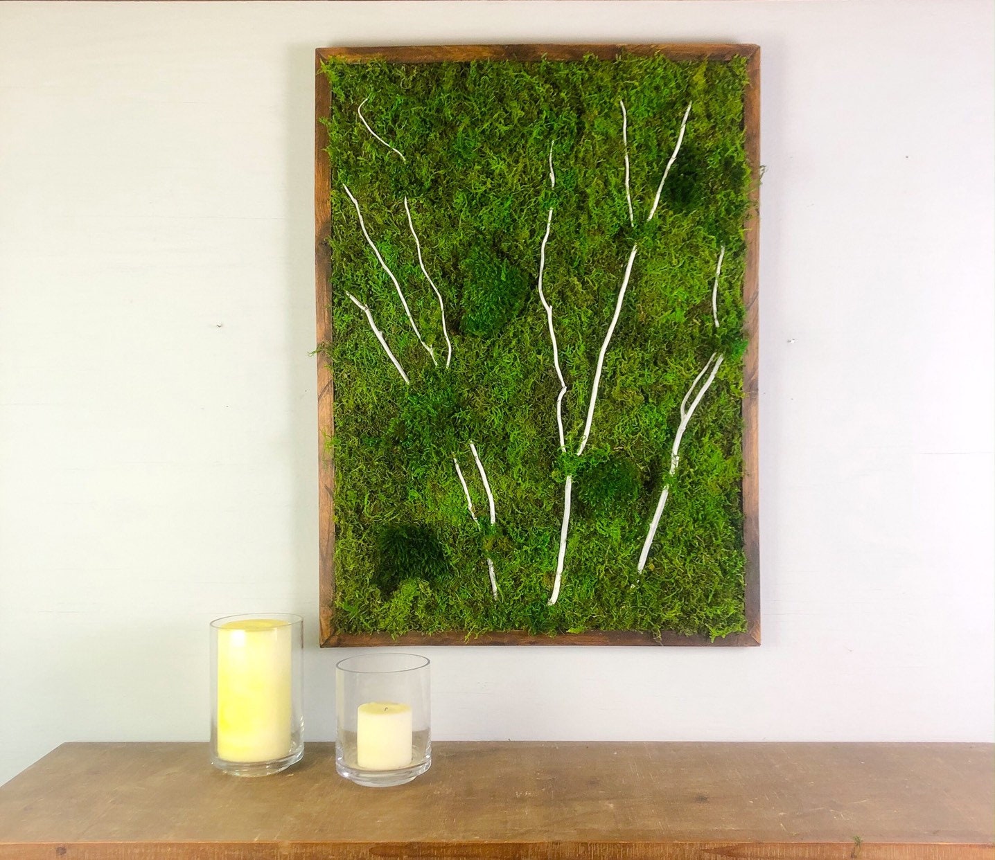 Moss Wall Art Everlasting Green Plant Natural Wall Hanging Etsy