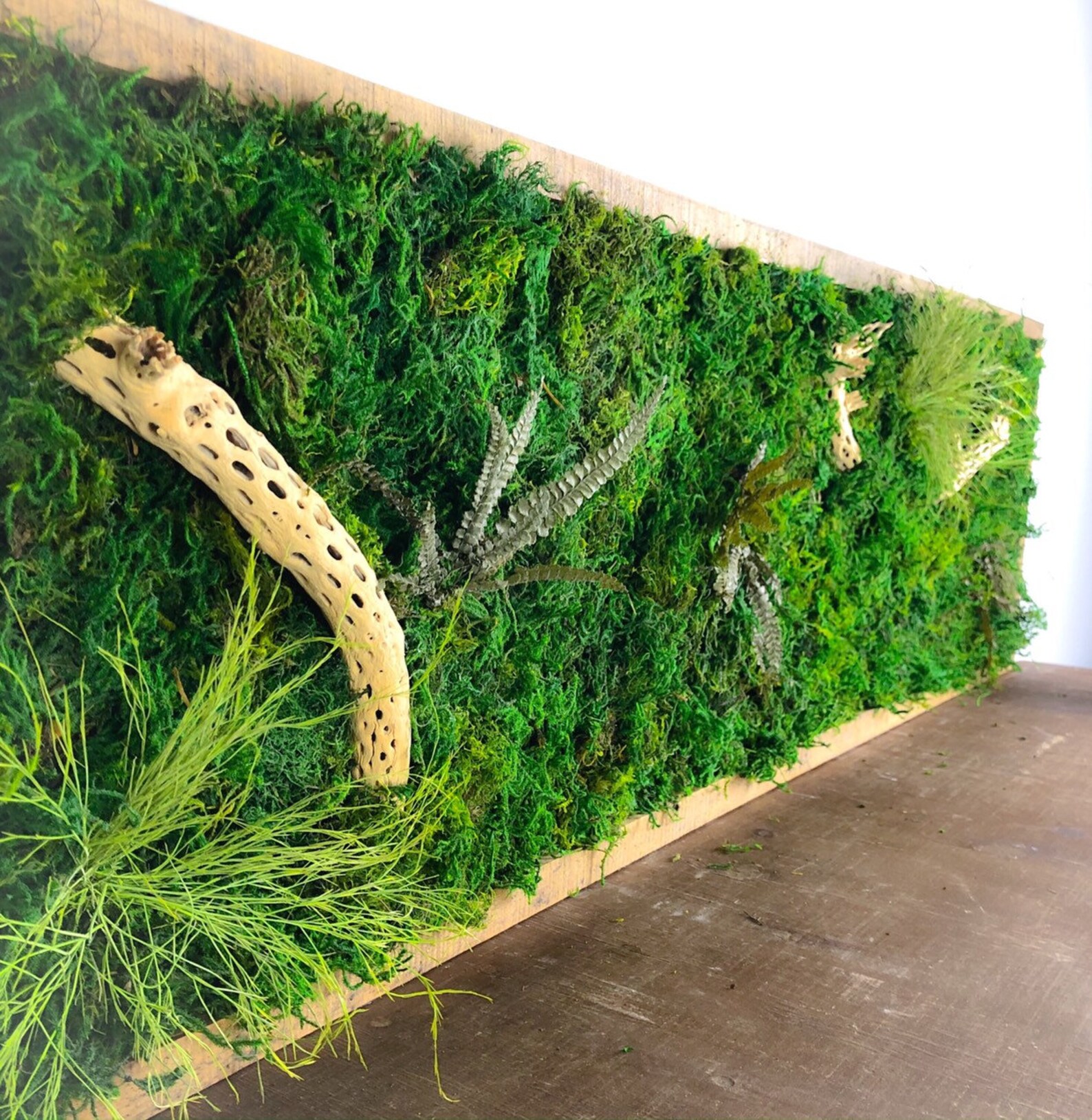 Man Cave Wall Art Large Moss Wall Art Rustic Home Decor Plant Etsy