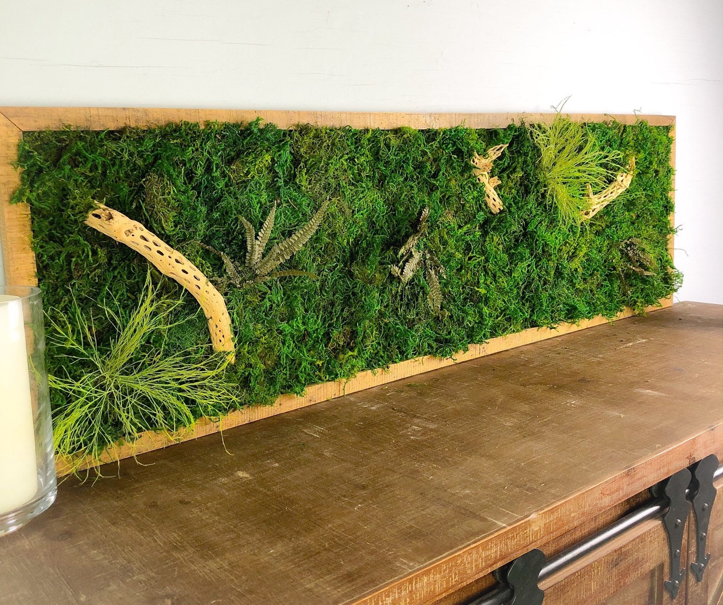 Man Cave Wall Art Large Moss Wall Art Rustic Home Decor Plant Etsy
