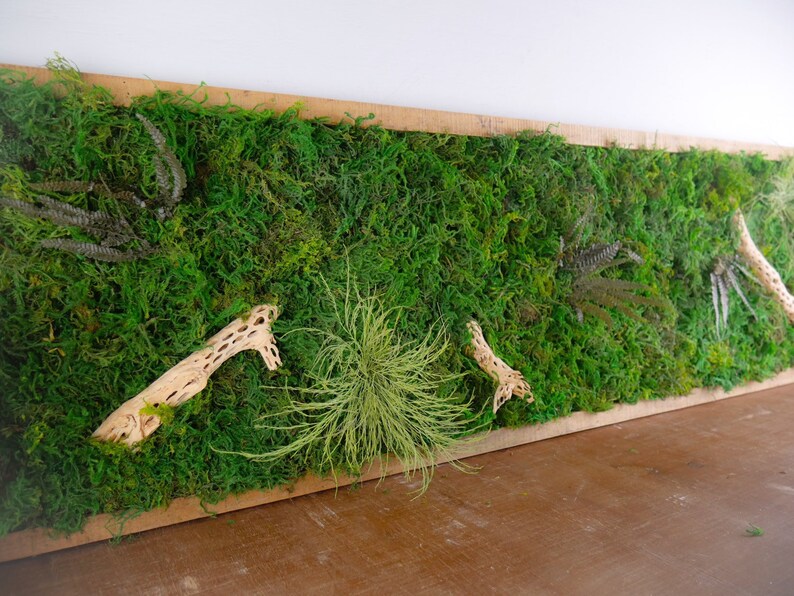 Man Cave Wall Art Large Moss Wall Art Rustic Home Decor Plant Etsy