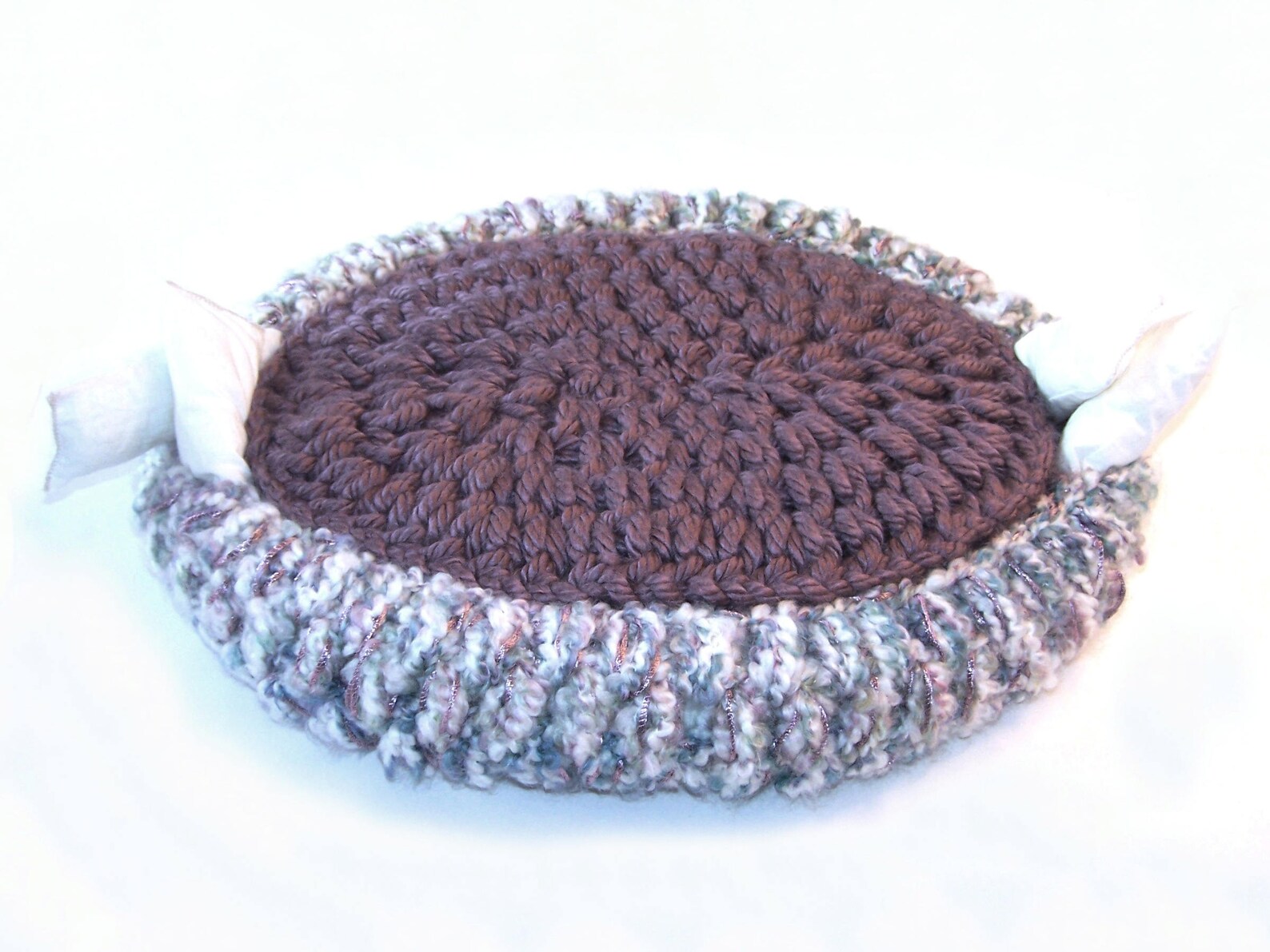 Cat Bed Purple Soft-Side Pet Bed 20-Inch Crochet Cat Bed ...