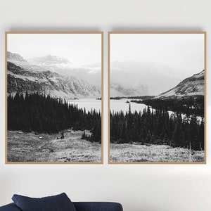 Forest Print Set,Set of 2 Forest Wall Art, Modern Wall Art, Landscape Wall Art, Printable Wall Art, Wall Decor,Black and White,Home Decor