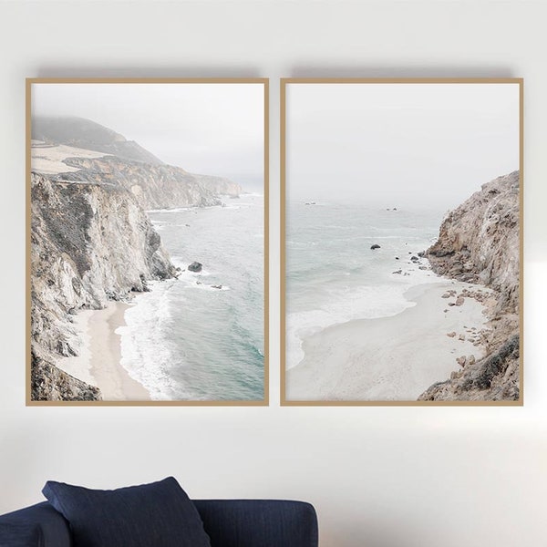 Set of 2 Prints,Art Prints,Wall Art,Prints,Digital Prints,Printable Wall Art,Large Wall Art,Poster,Beach Print,Mountain Print,Art Print