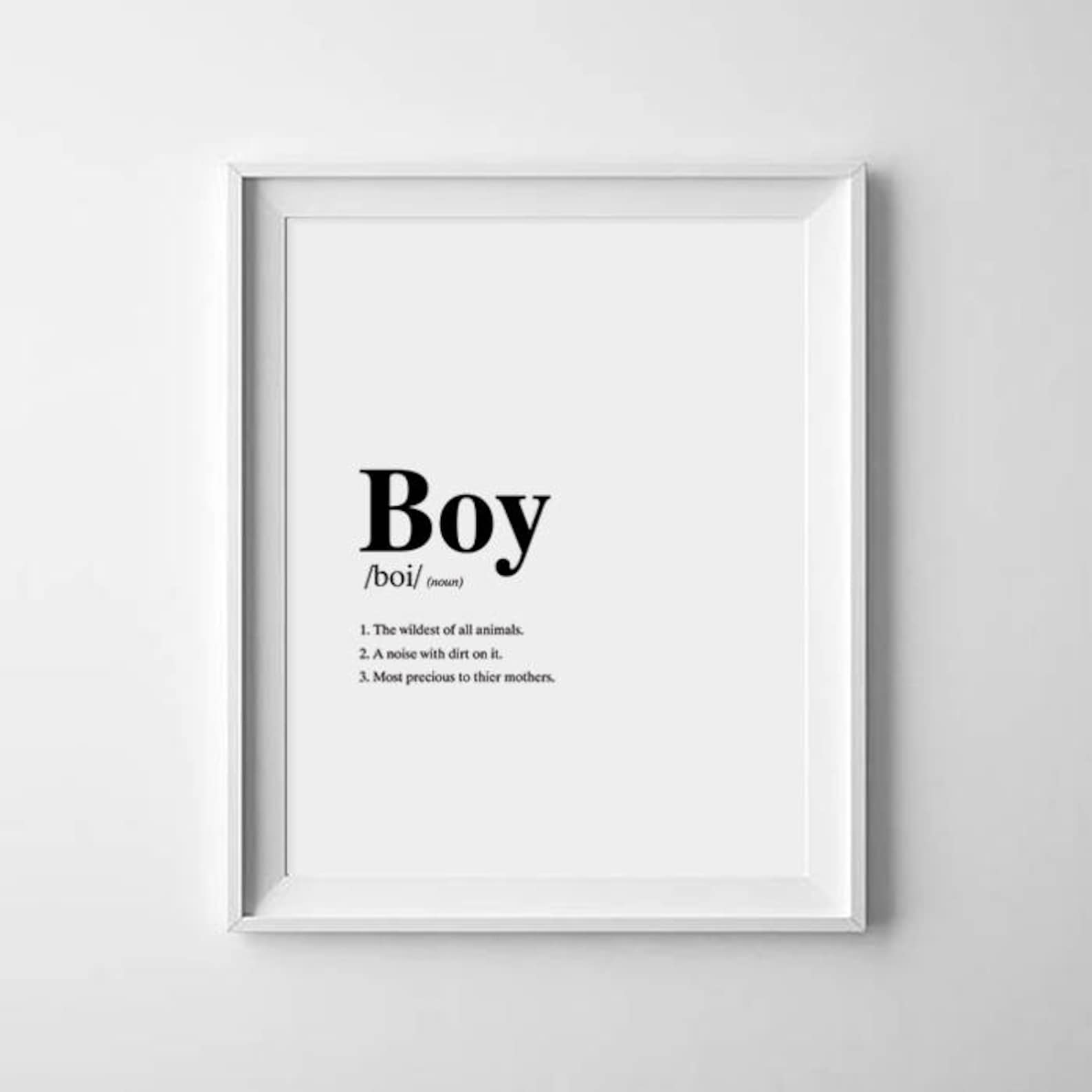 Boy Definition Print Definition Print Quote Print Wall Etsy