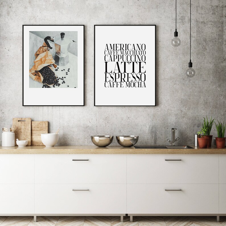 Coffee Print Kitchen Wall Art Coffee Lover Gift Coffee Etsy