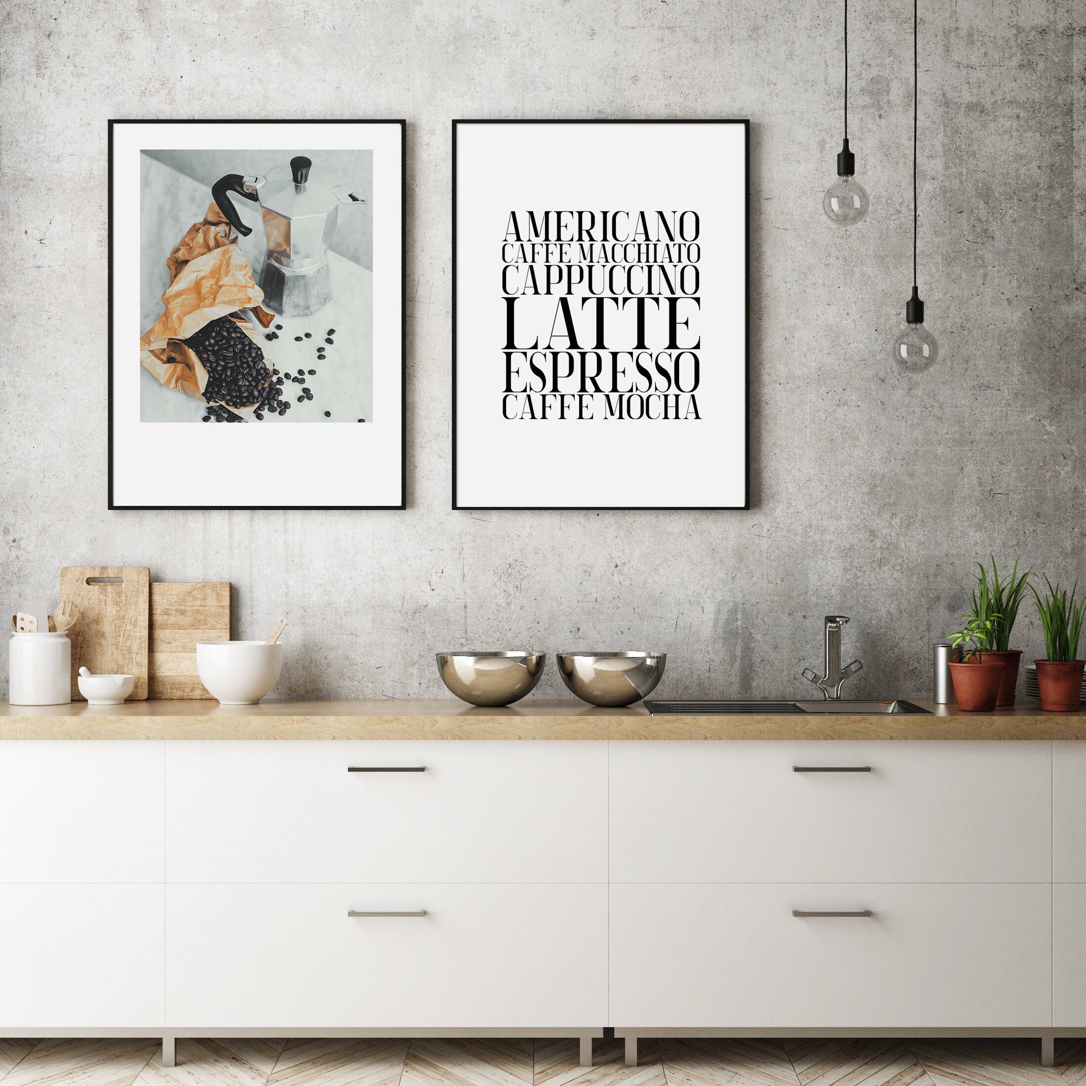 Coffee Print Kitchen Wall Art Coffee Lover Gift Coffee Etsy