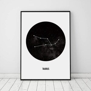 Dierenriem cadeau Taurus, Taurus cadeau voor vrouwen, Taurus cadeau voor mannen, horoscoop geschenken Taurus, astrologie geschenken Taurus, Taurus kunst wordt afgedrukt, Star Sign