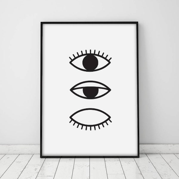 Impresión de ojos, impresión de pestañas, impresión de ojos, impresión de moda, decoración de pared, impresión minimalista, impresión de moda imprimible, arte de pared, impresión escandinava