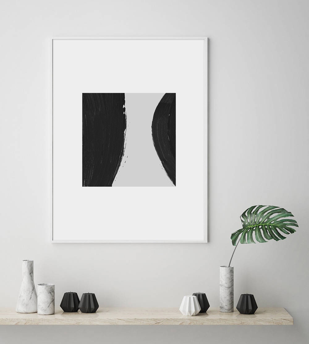 Abstract Minimalist Wall Art Modern Black and White Wall Art - Etsy