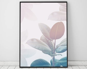 Rubber Plant Print,Botanical Print,Modern Wall Art,Abstract Print,Tropical Leaf Print,Leaf Wall Art,Abstract Modern Print,Printable Wall Art