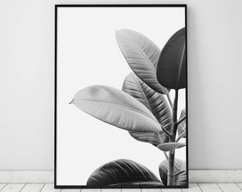 Botanical Print, Black and White Art, Modern Wall Art,Abstract Print,Tropical Leaf Print,Leaf Wall Art,Modern Art Print,Printable Wall Art