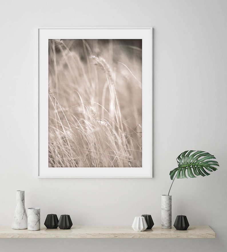 Set of 2 Beige Grass Prints Dried Grass Wall Art Nature Wall Etsy