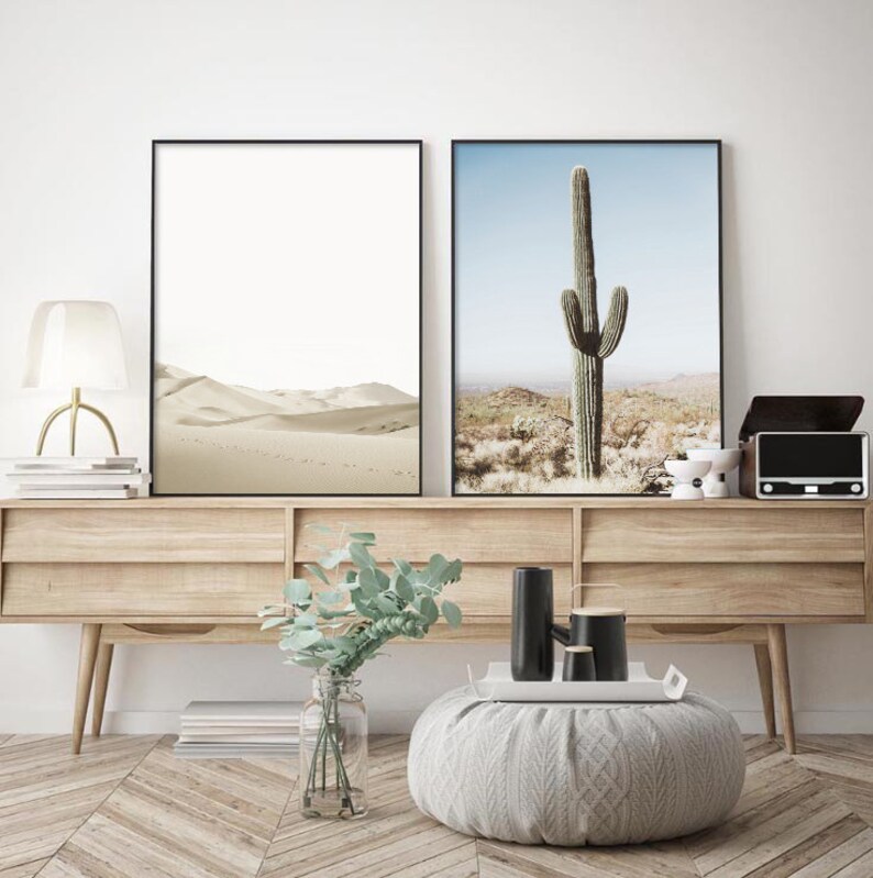 Blue Beige Decor Contemporary Wall Art Set of 5 Gallery Etsy